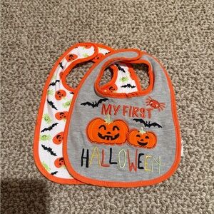 Carter's Halloween Bibs - Orange and Gray